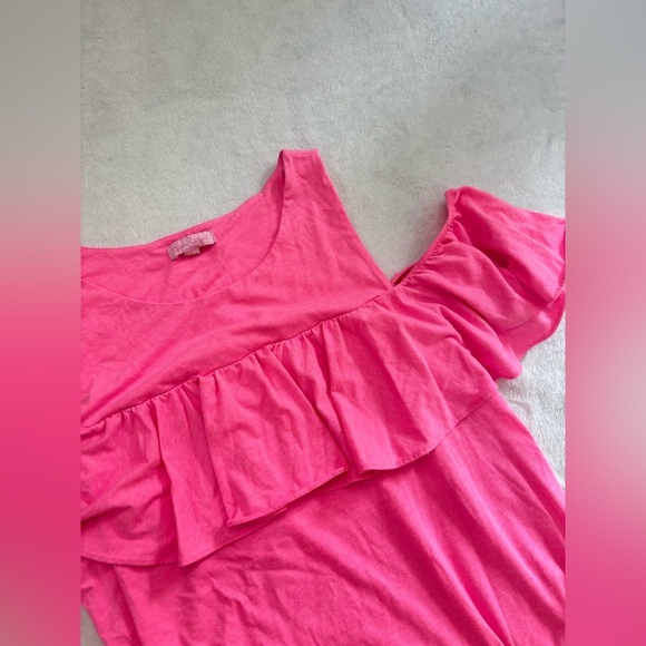 Lilly Pulitzer Lyra Ruffled Cold Shoulder Top – Size Large - Picture 1 of 4